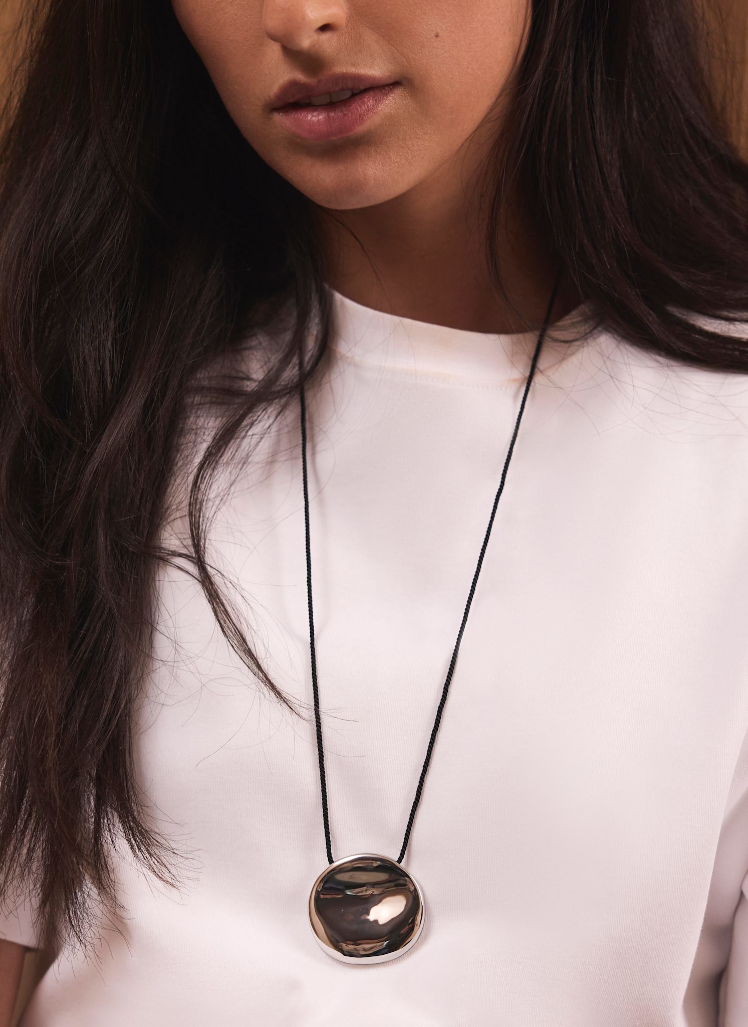 Silver Tone Stud Rope Necklace