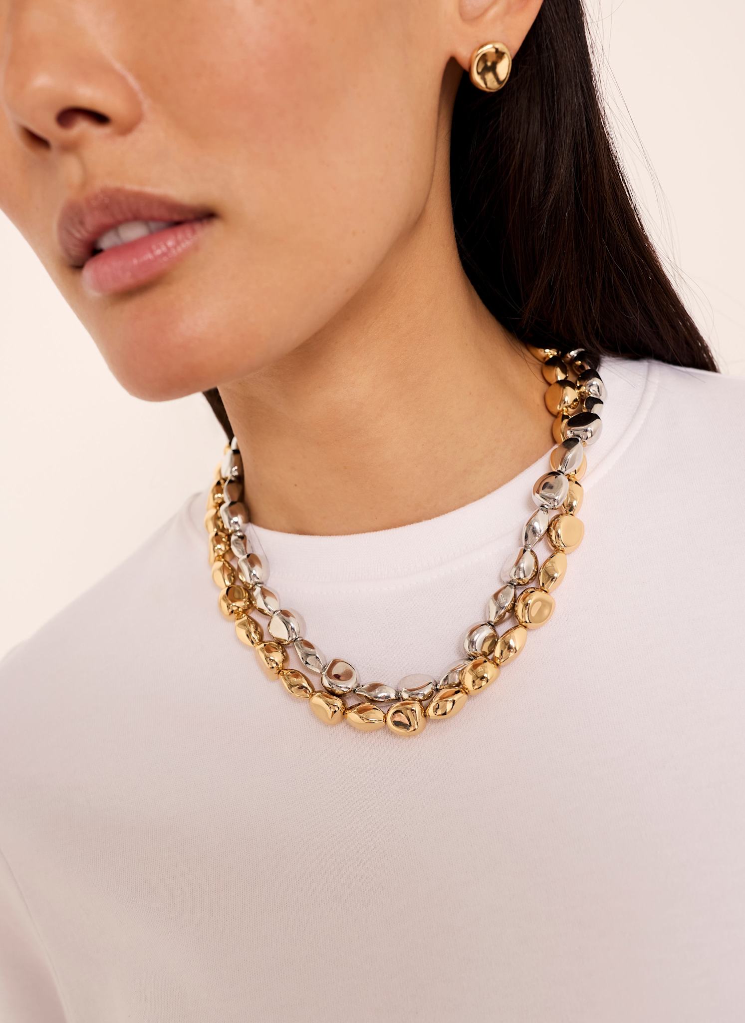 Silver Tone Beaded Necklace
