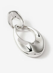 Silver Tone Hoop Link Earrings