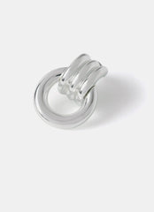 Silver Tone Link Hoop Earrings