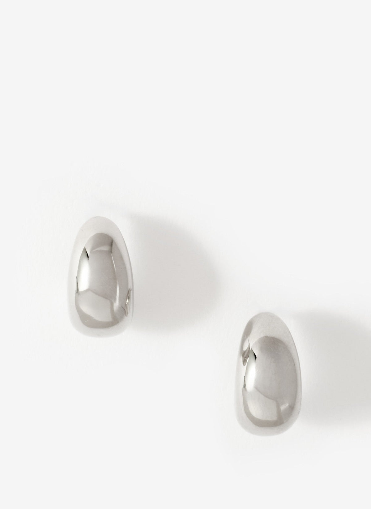 Silver Tone Mini Curve Earrings