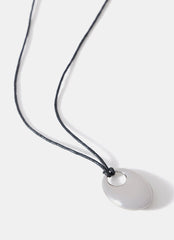 Silver Tone Rope Pendant Necklace