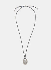 Silver Tone Rope Pendant Necklace