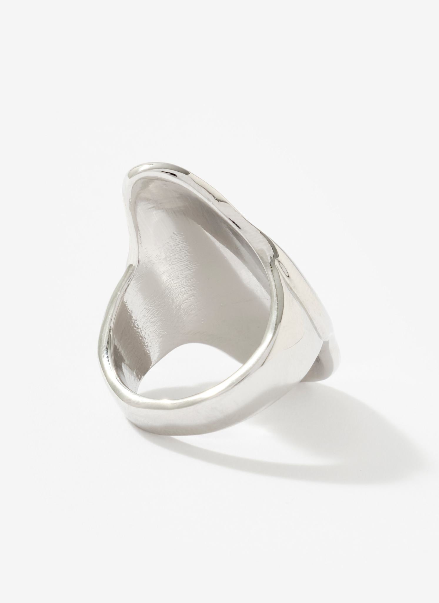 Silver Tone Sculptural Ring