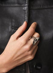 Silver Tone Sculptural Ring