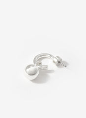 Silver Tone Sphere Hoop Earrings
