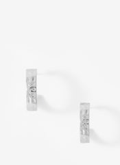 Silver Tone Textured Hoops