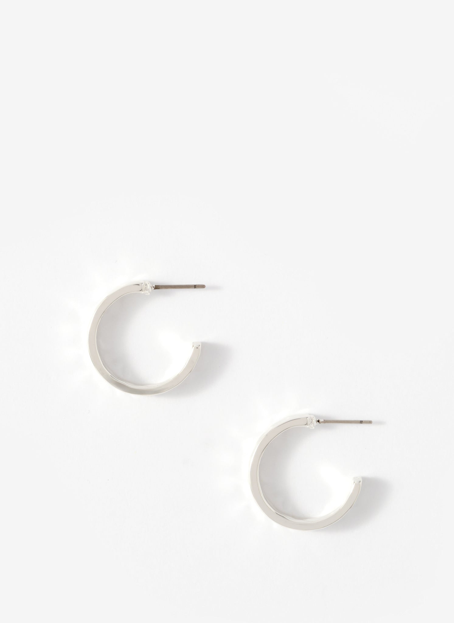 Silver Tone Textured Hoops