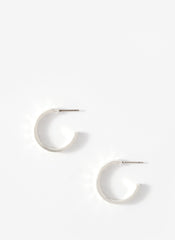 Silver Tone Textured Hoops
