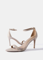 Skye Cream Leather Strappy High Heels