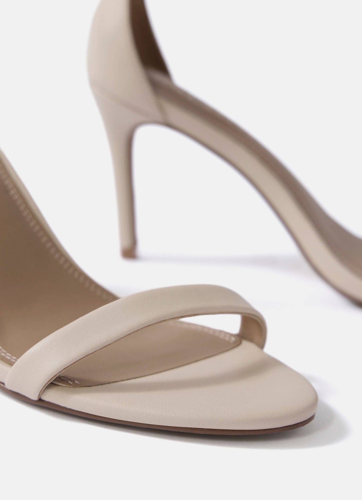 Skye Cream Leather Strappy High Heels