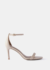 Skye Cream Leather Strappy High Heels
