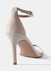 Skye Cream Leather Strappy High Heels