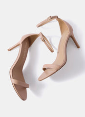 Skye Neutral Leather Strappy High Heels