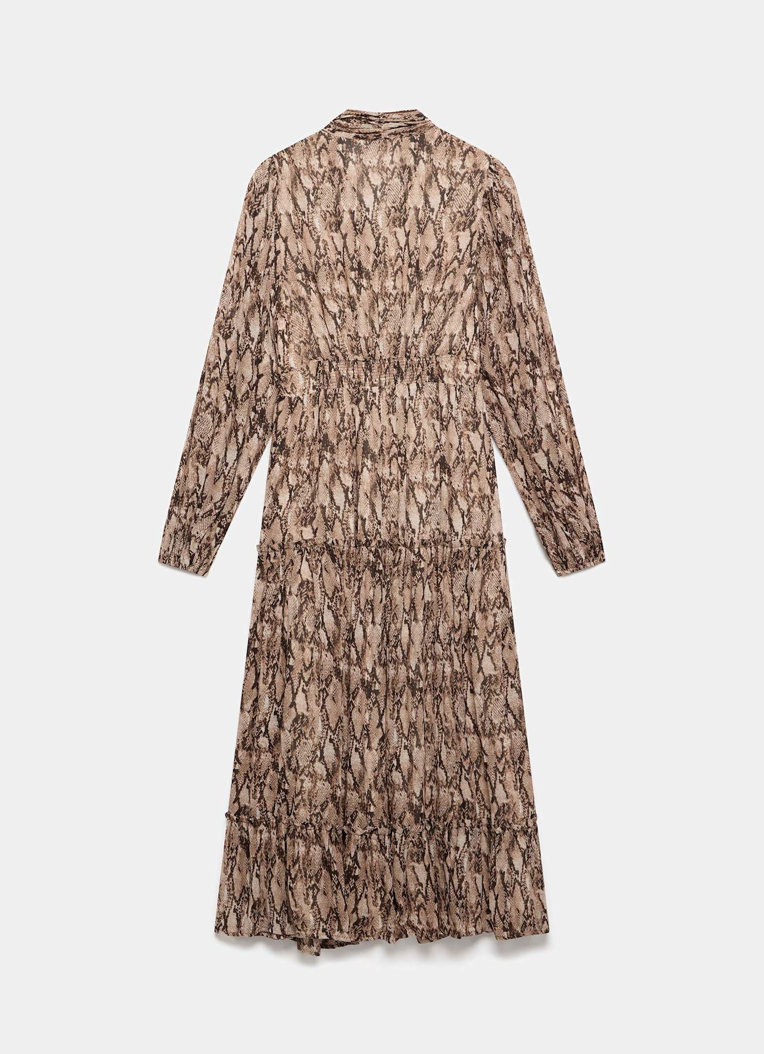Brown Snake Print Midi Dress