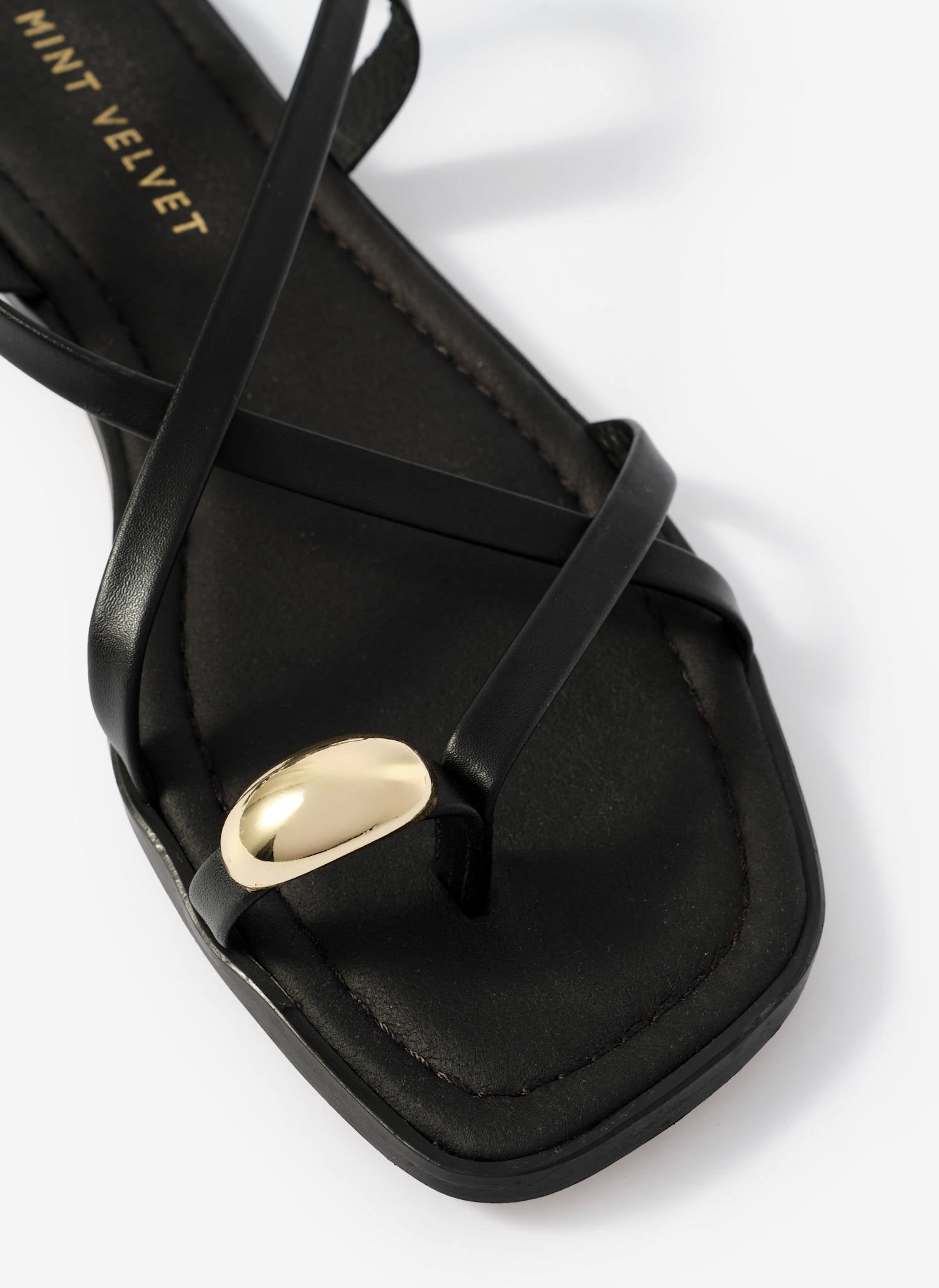 Sofia Black Leather Strappy Sandals