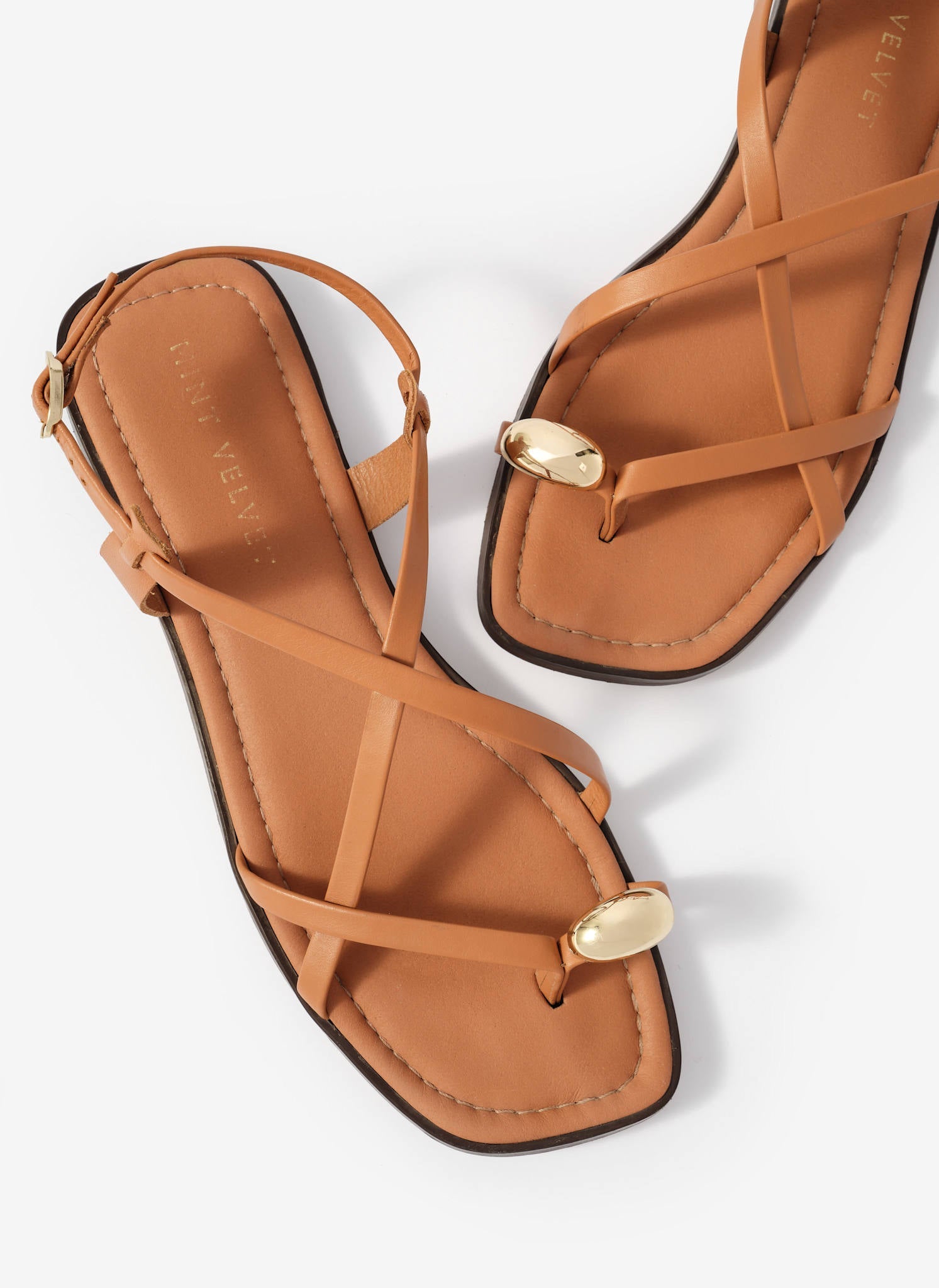 Sofia Tan Leather Strappy Sandals