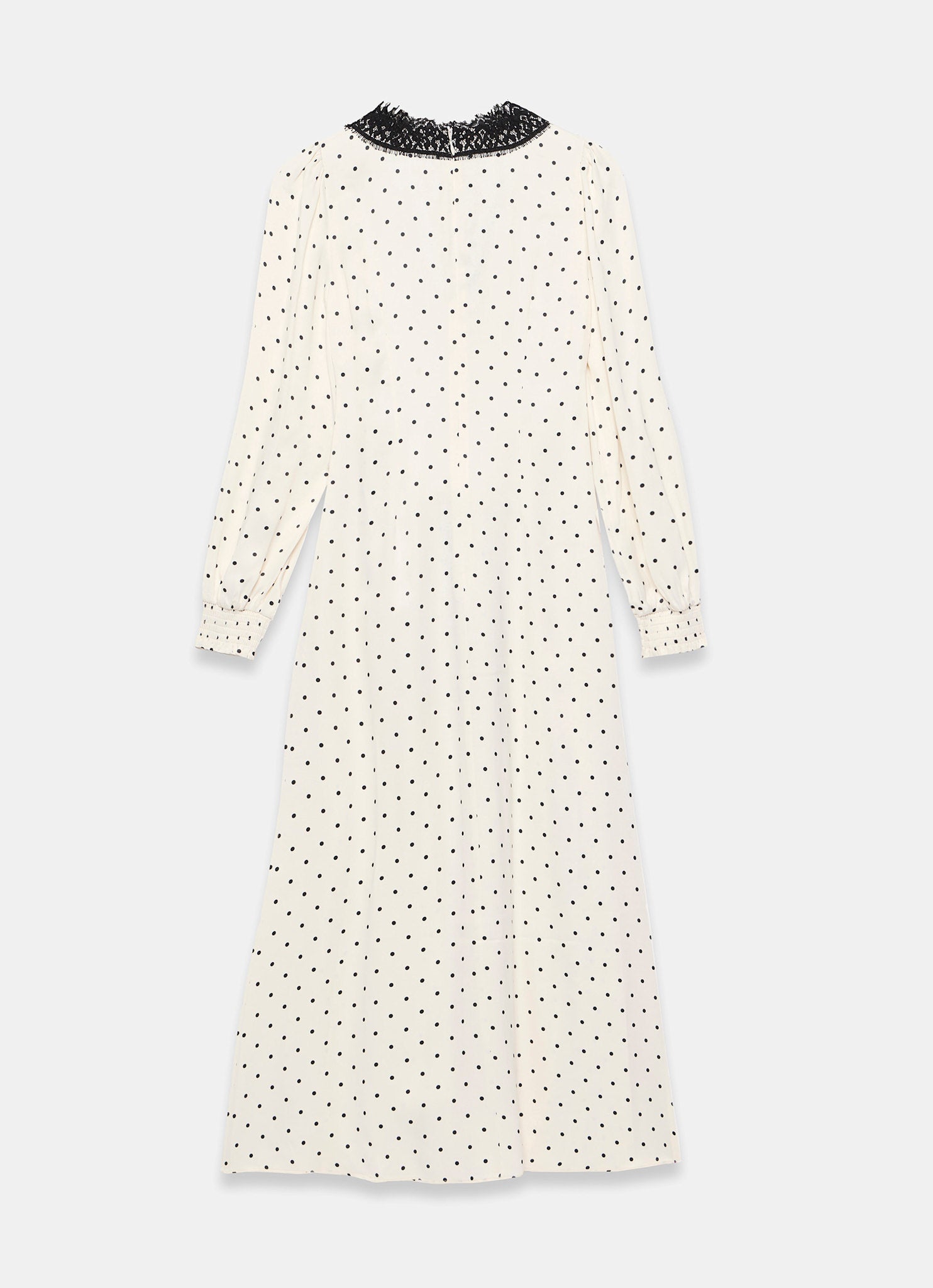 Cream Polka Dot Tie Maxi Dress