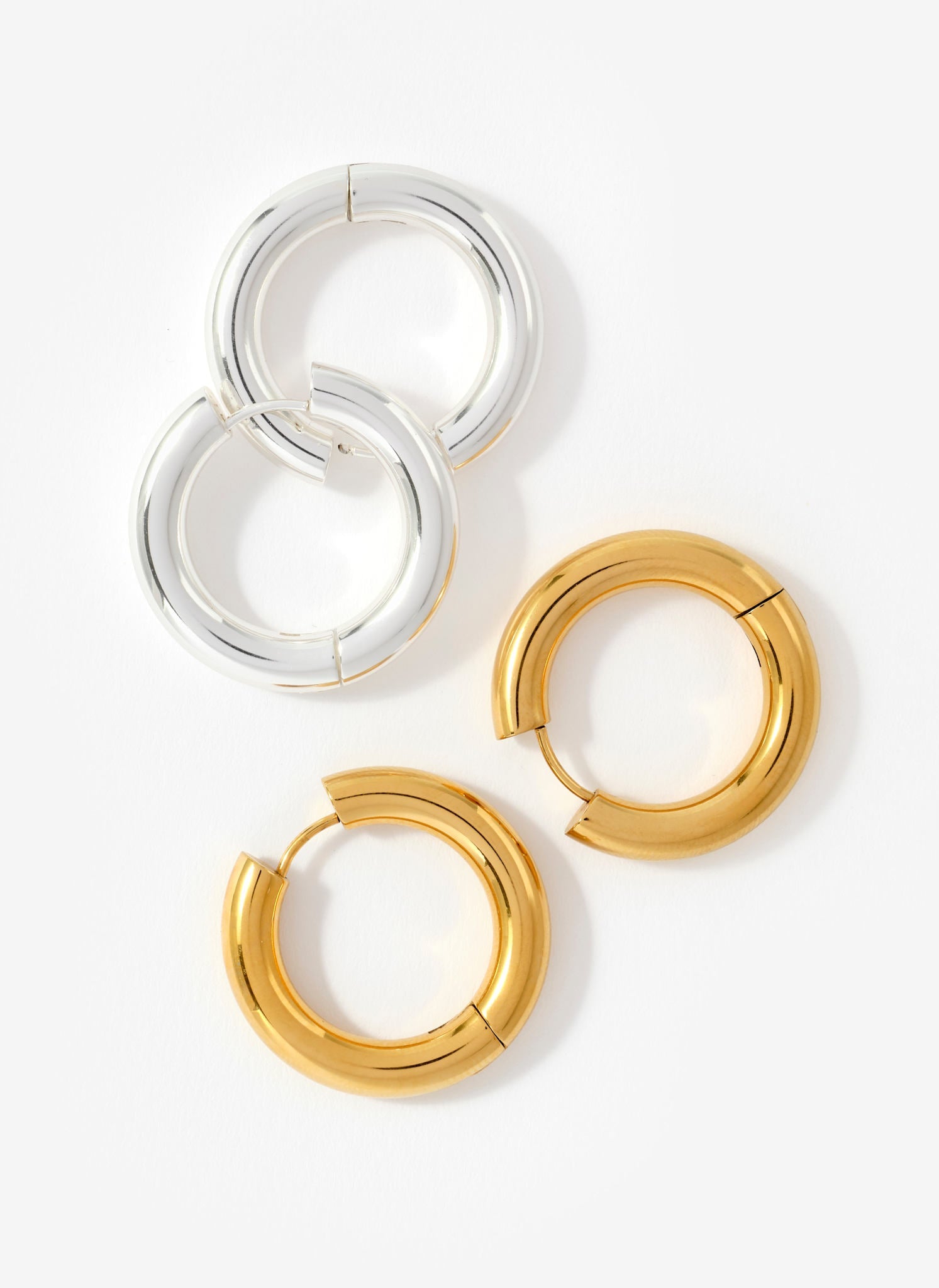 Gold Plated Stainless Steel Large Hoop Earrings
