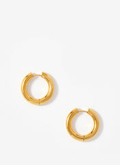 Gold Plated Stainless Steel Large Hoop Earrings