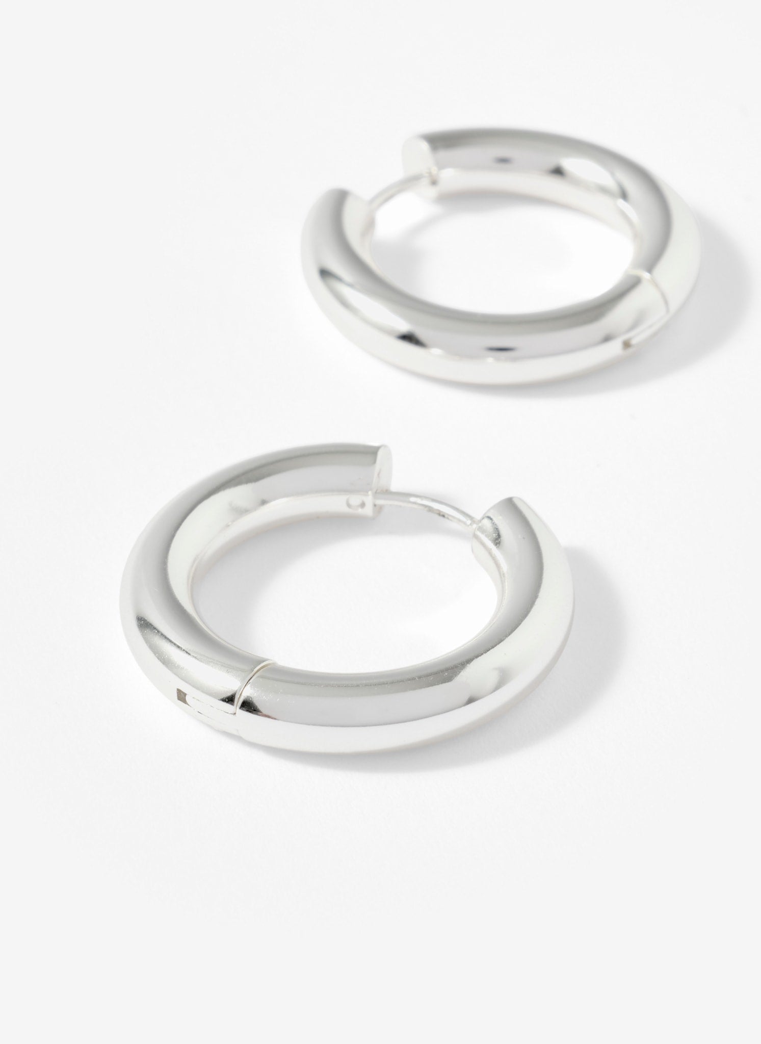 Silver Stainless Steel Large Hoop Earrings