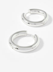 Silver Stainless Steel Large Hoop Earrings