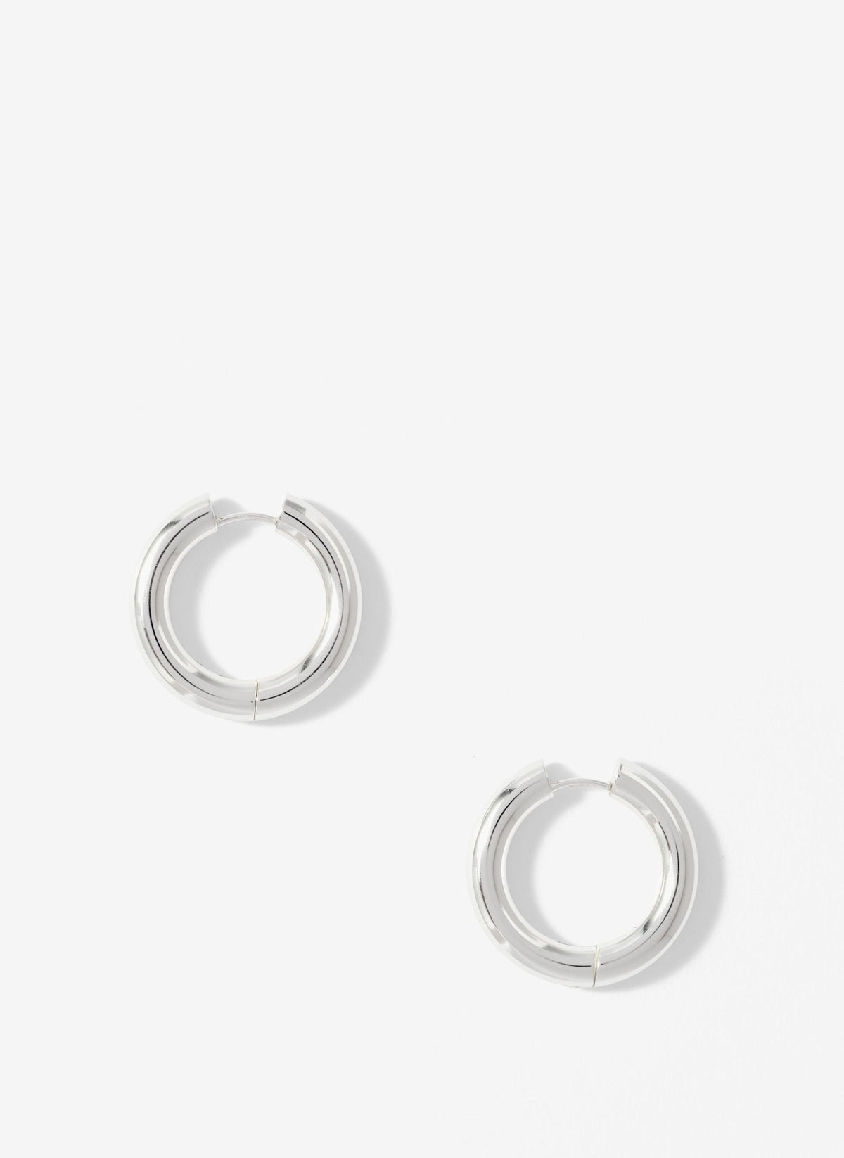 Silver Stainless Steel Large Hoop Earrings