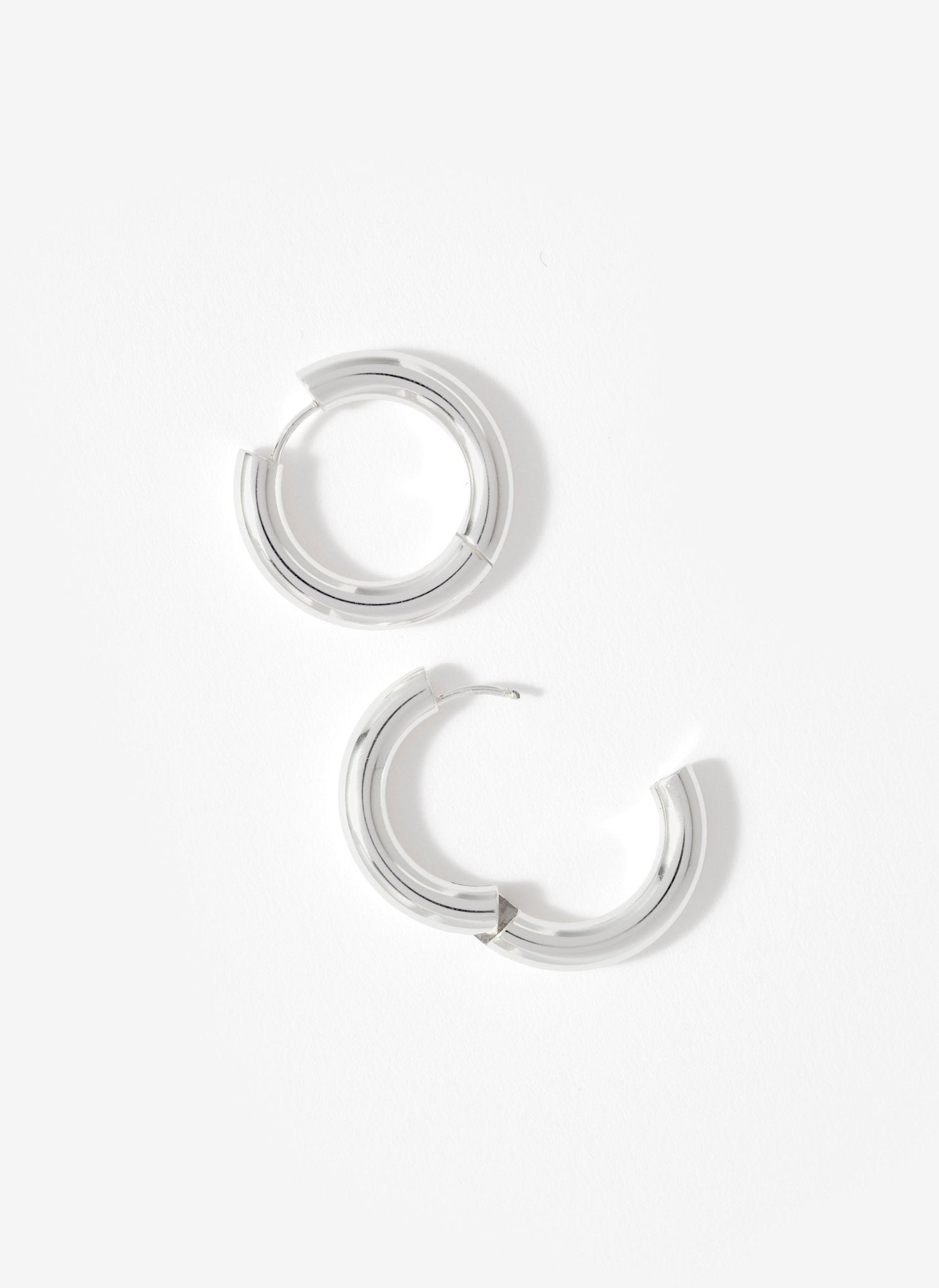 Silver Stainless Steel Large Hoop Earrings