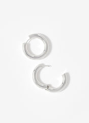 Silver Stainless Steel Large Hoop Earrings