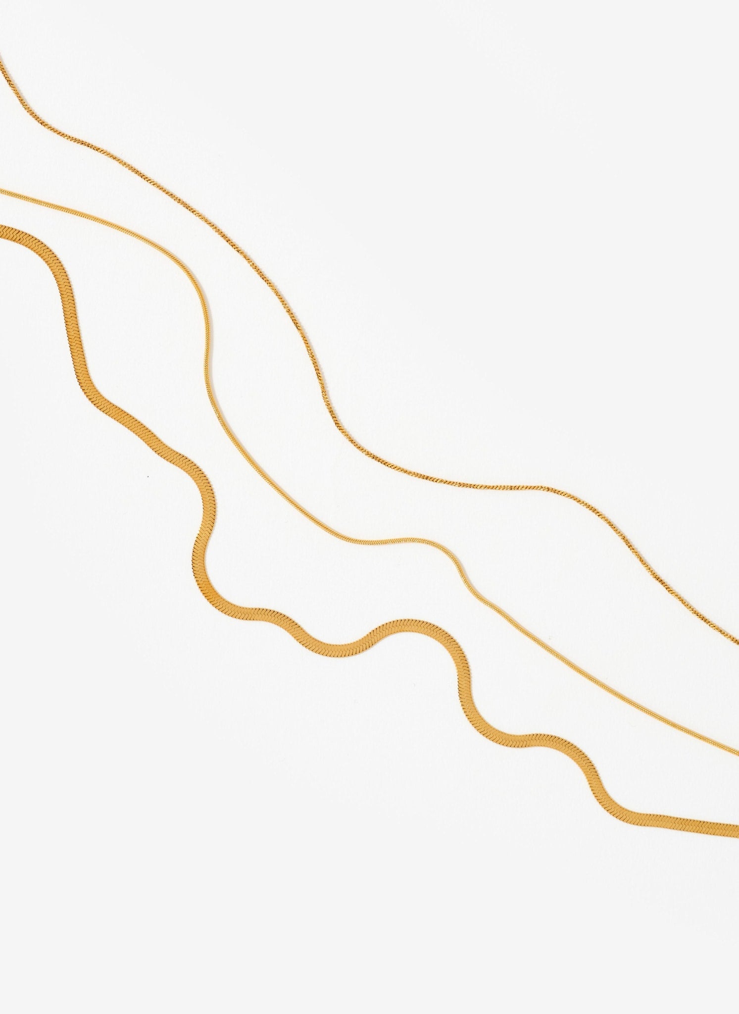 Gold Plated Stainless Steel Triple Layered Necklace