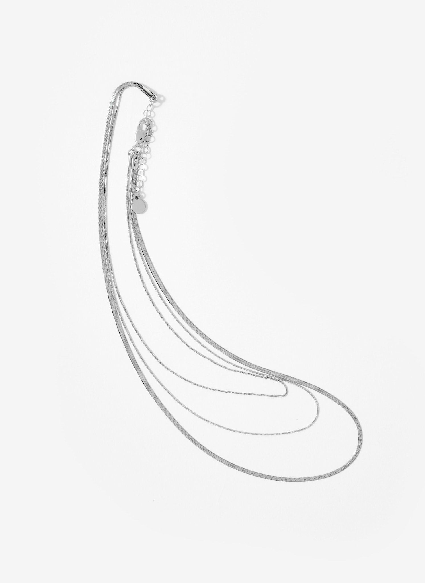 Silver Stainless Steel Triple Layered Necklace