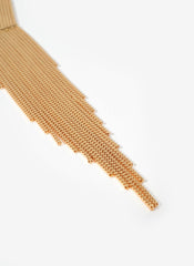 Gold Tone Statement Fringe Drop Necklace