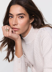 Neutral Button Detail Ribbed Jumper