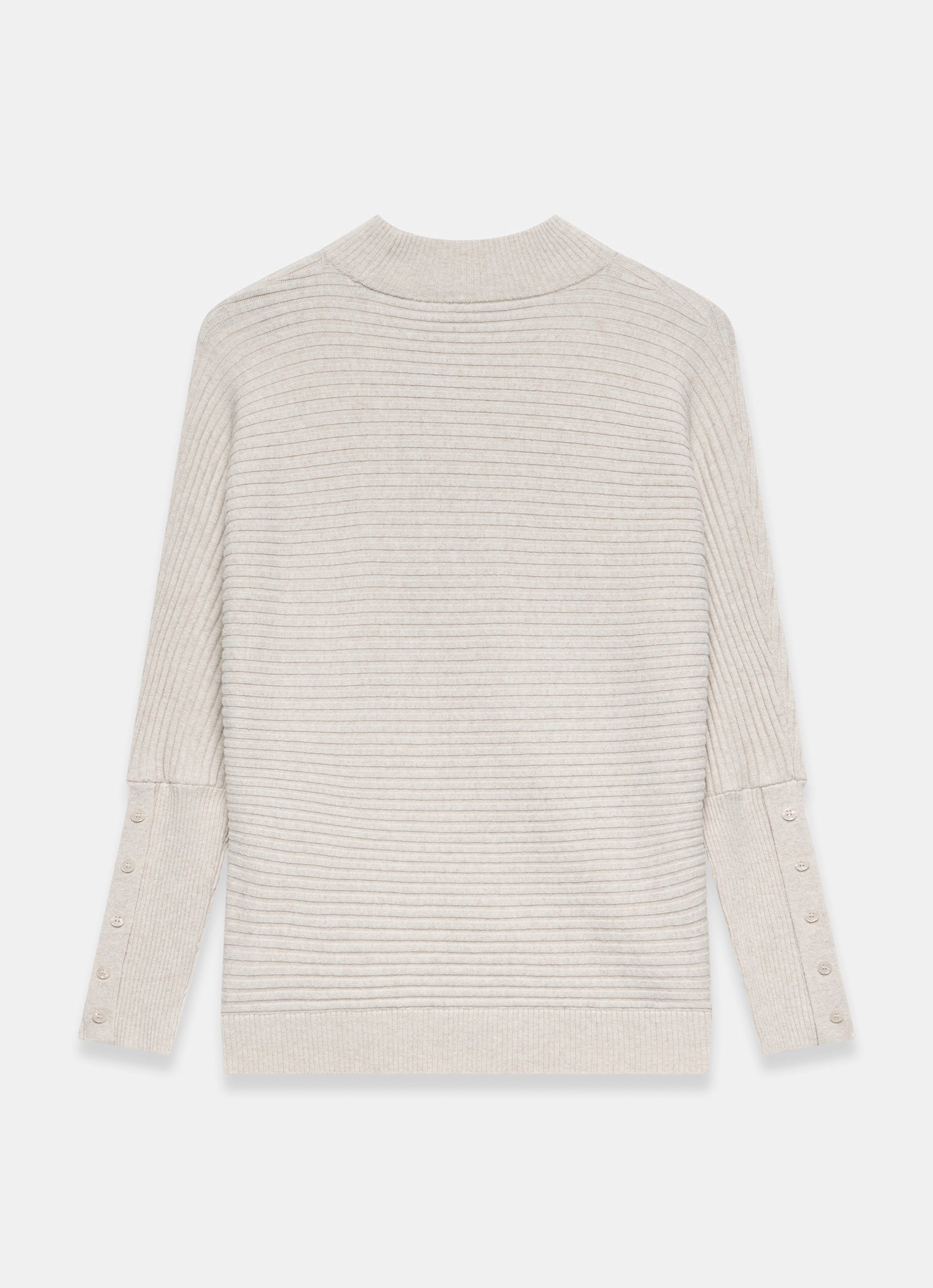 Neutral Button Detail Ribbed Jumper