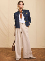 Neutral Belted Wide Trousers