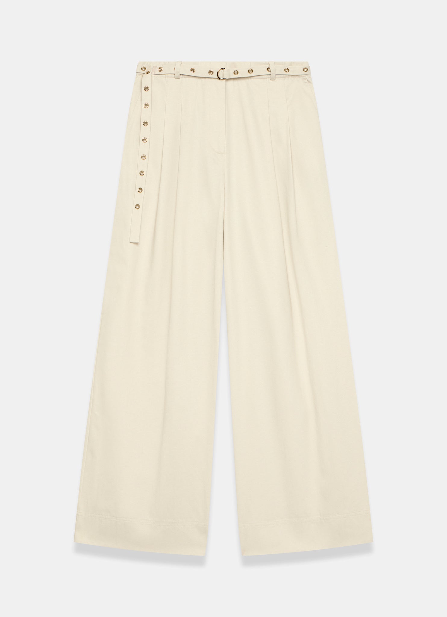 Neutral Belted Wide Trousers
