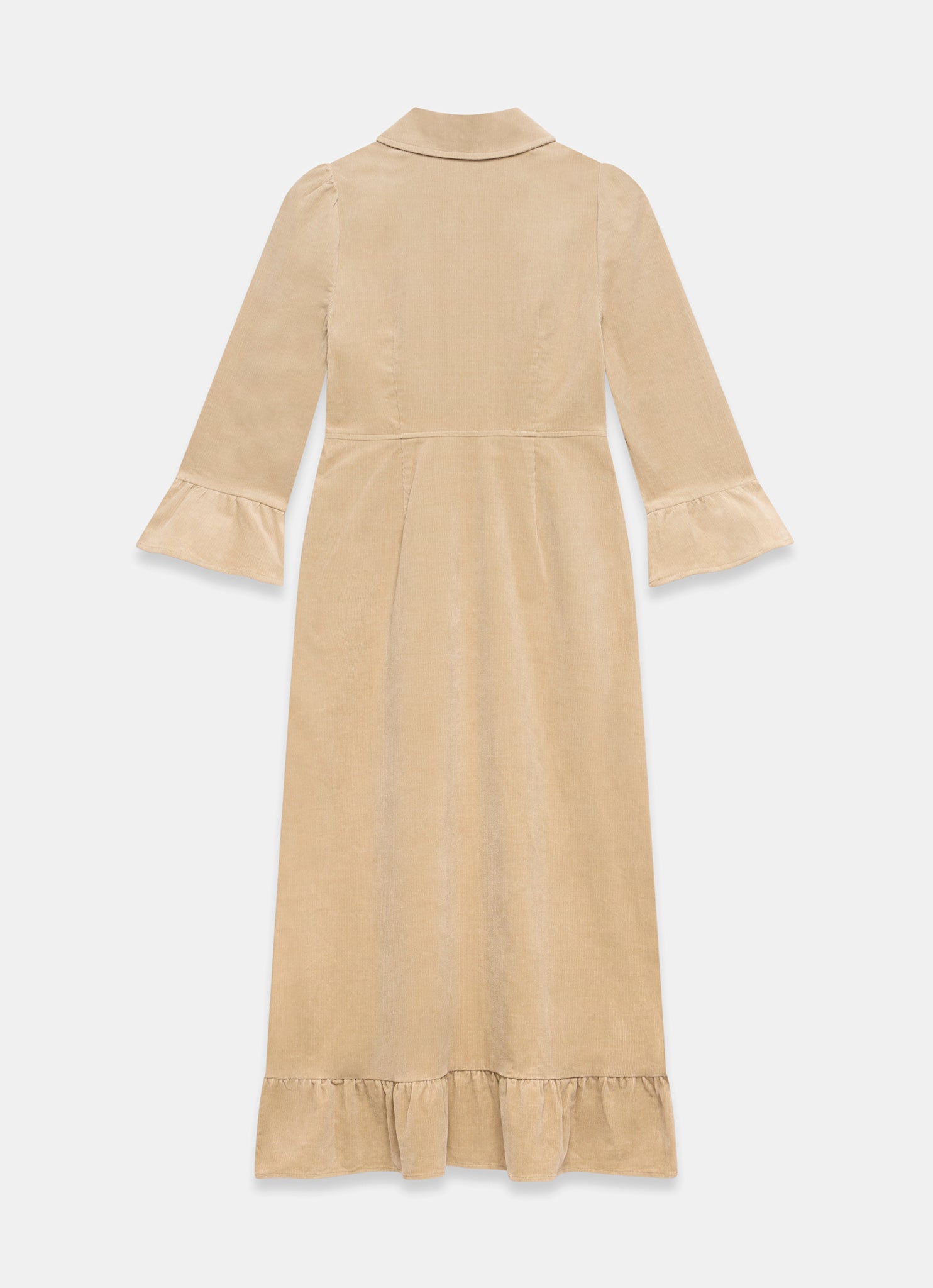 Neutral Corduroy Midi Dress