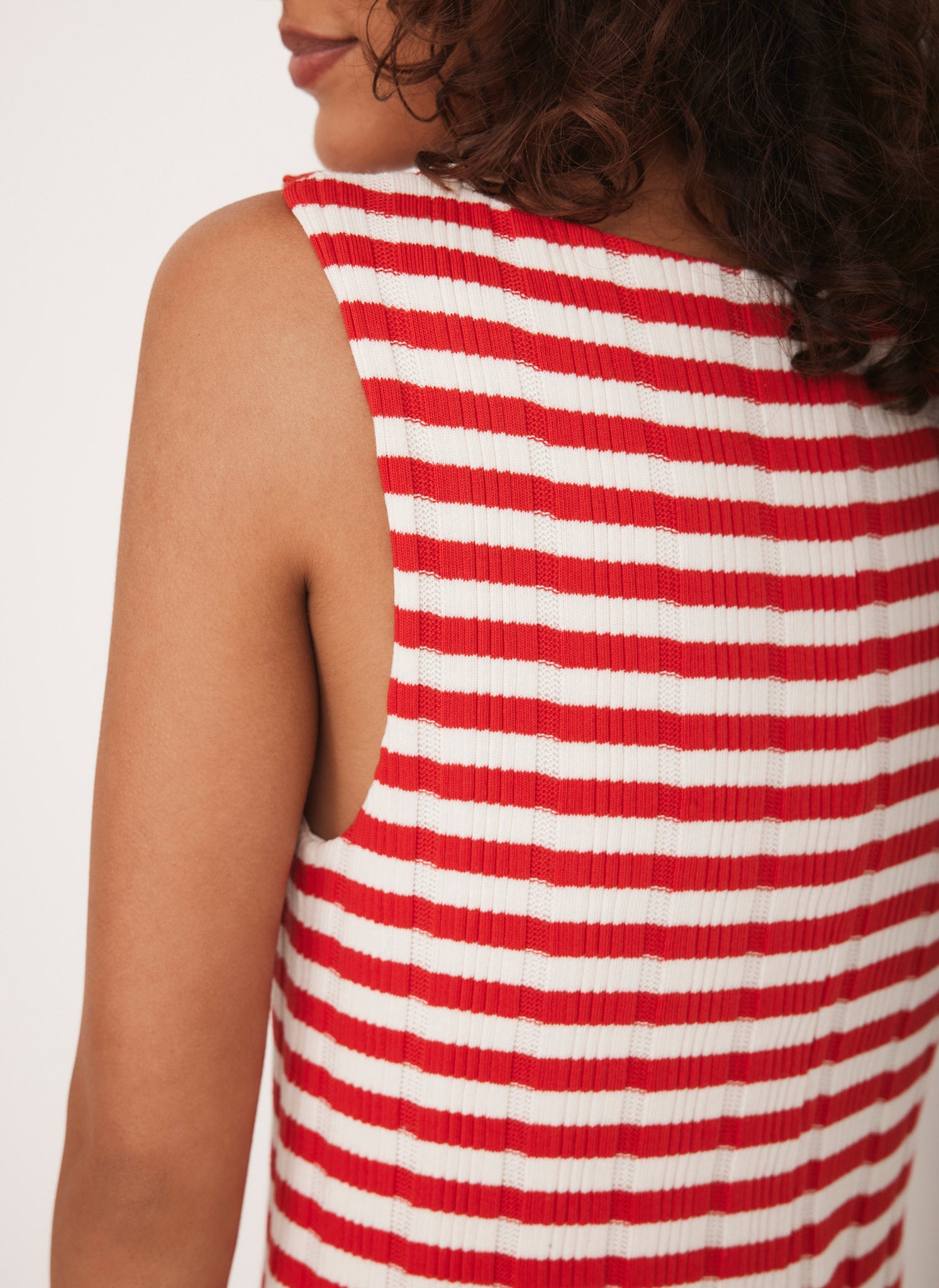 Red Striped Jersey Maxi Dress