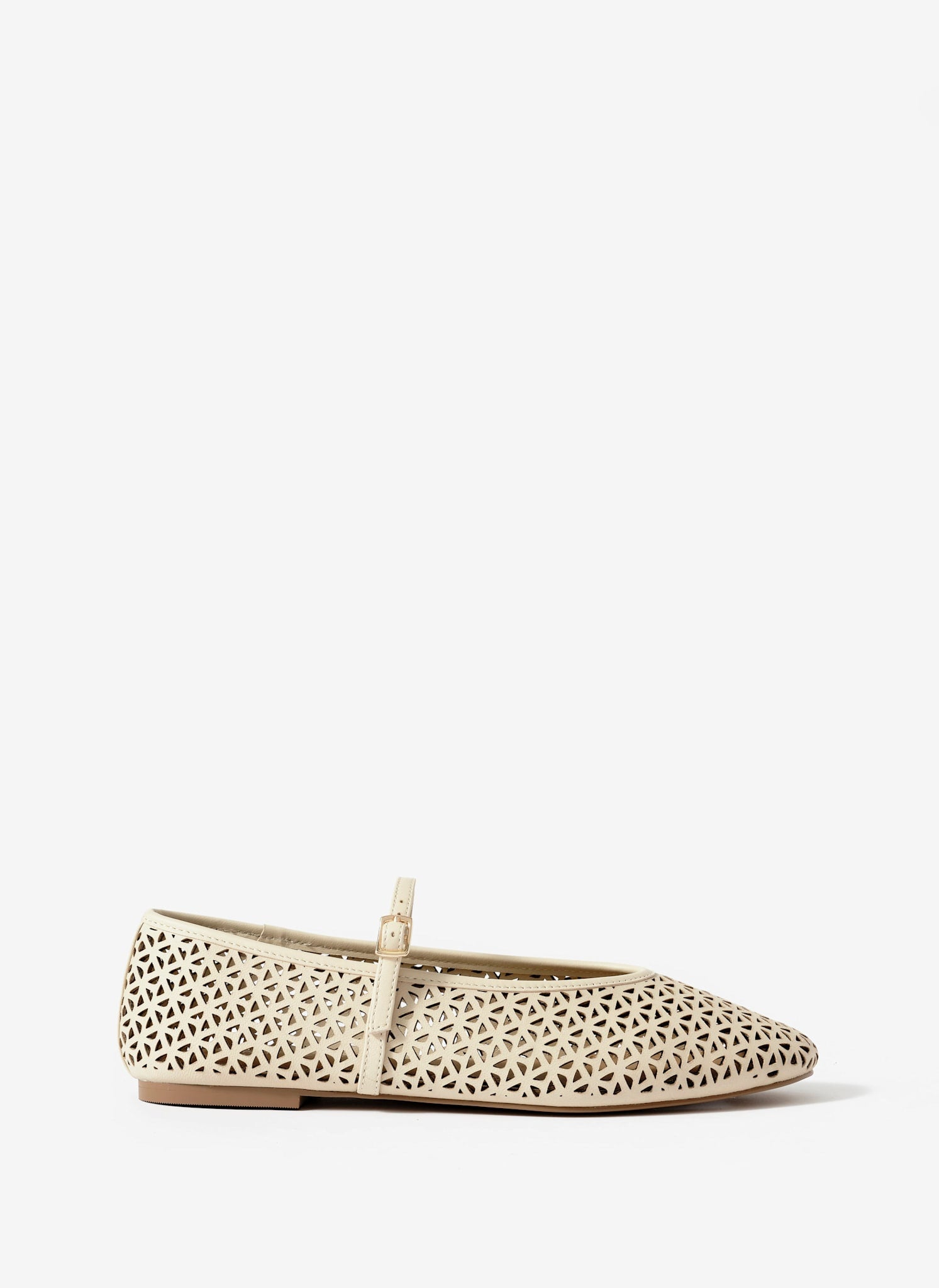 Tabi Cream Leather Ballet Flats