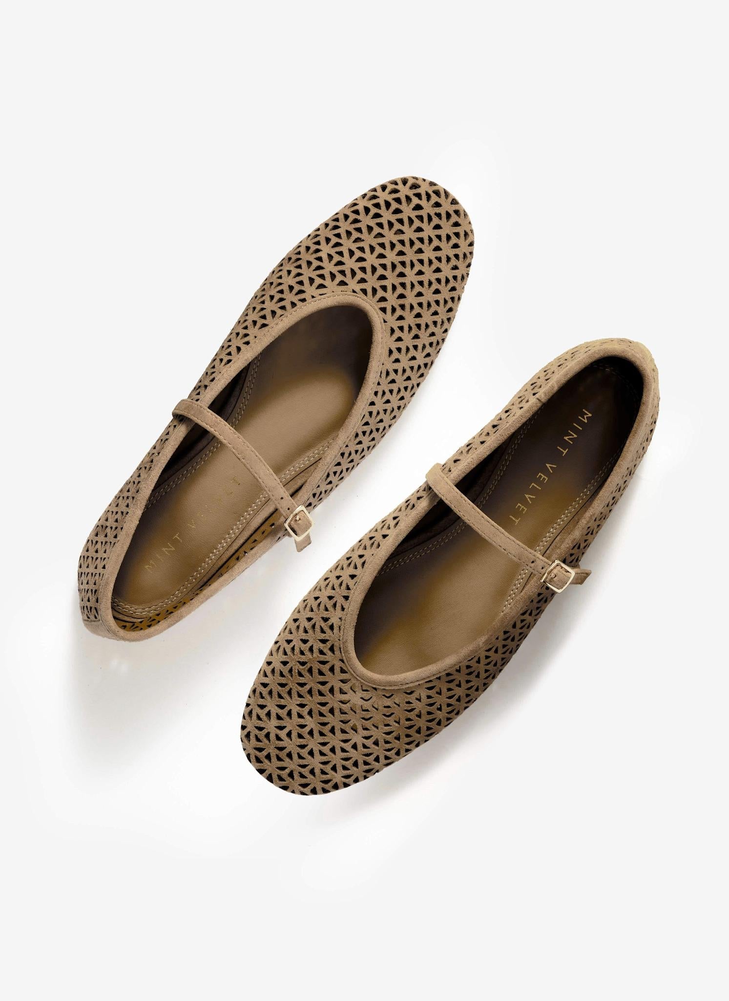 Tabi Tan Suede Ballet Flats