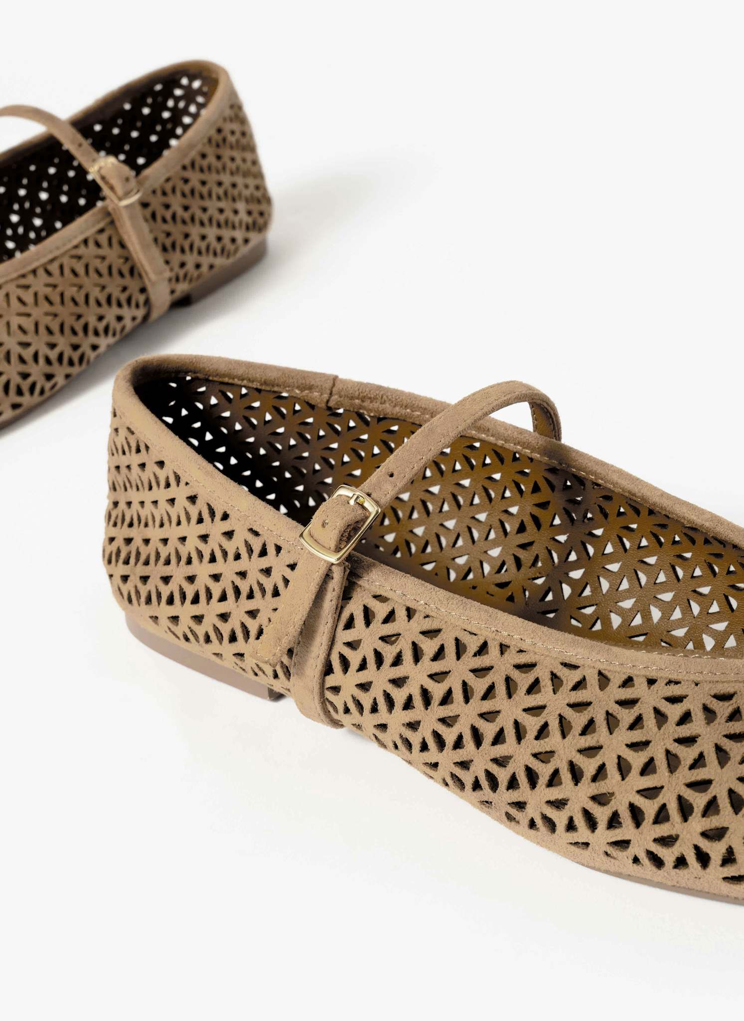 Tabi Tan Suede Ballet Flats