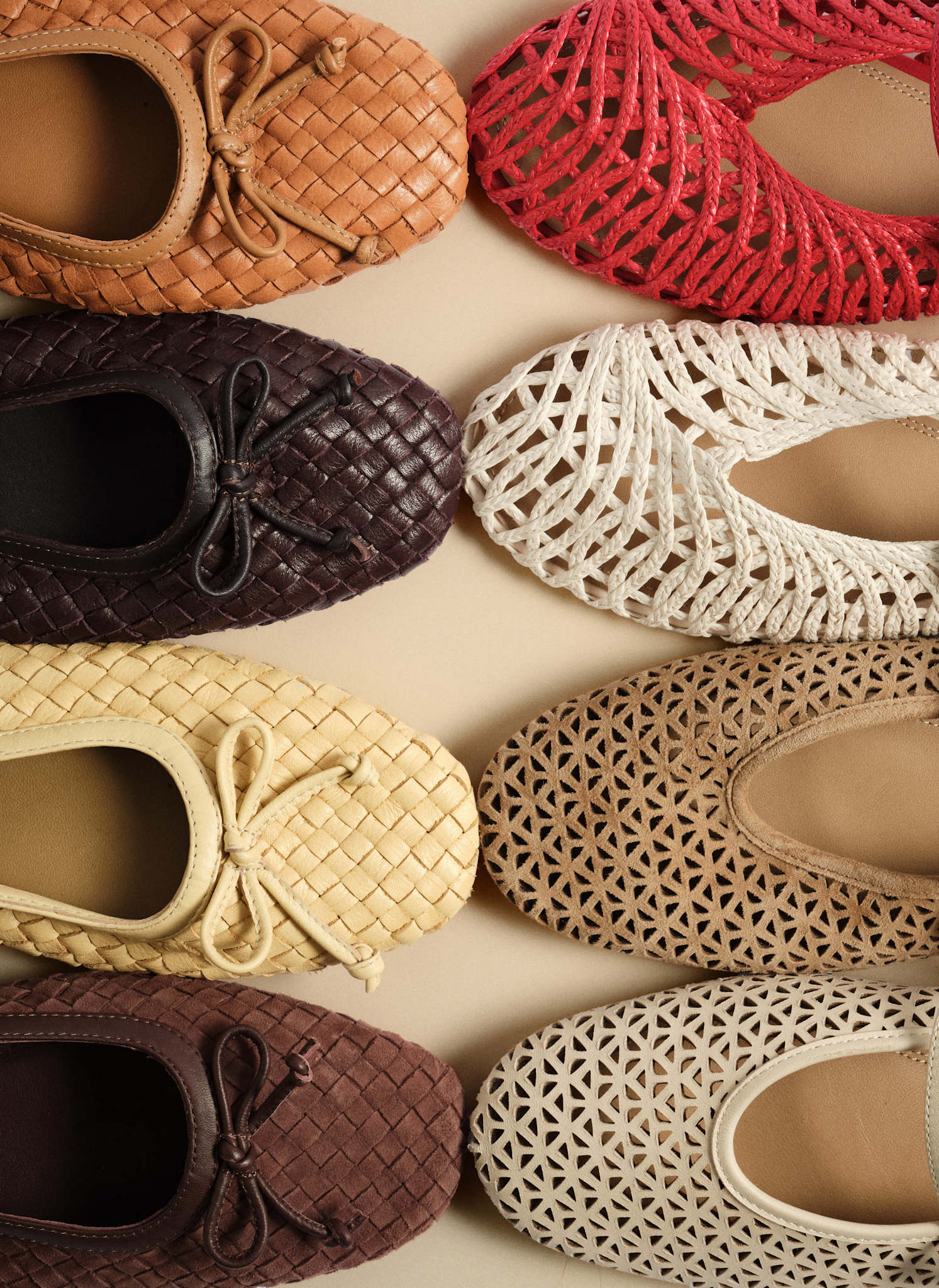 Tabi Tan Suede Ballet Flats