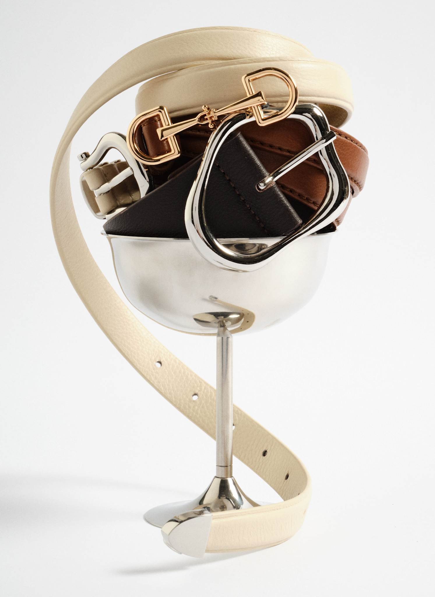 Tan Leather Snaffle Detail Belt