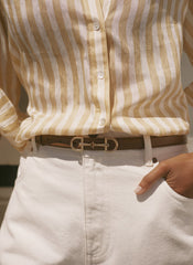 Tan Leather Snaffle Detail Belt