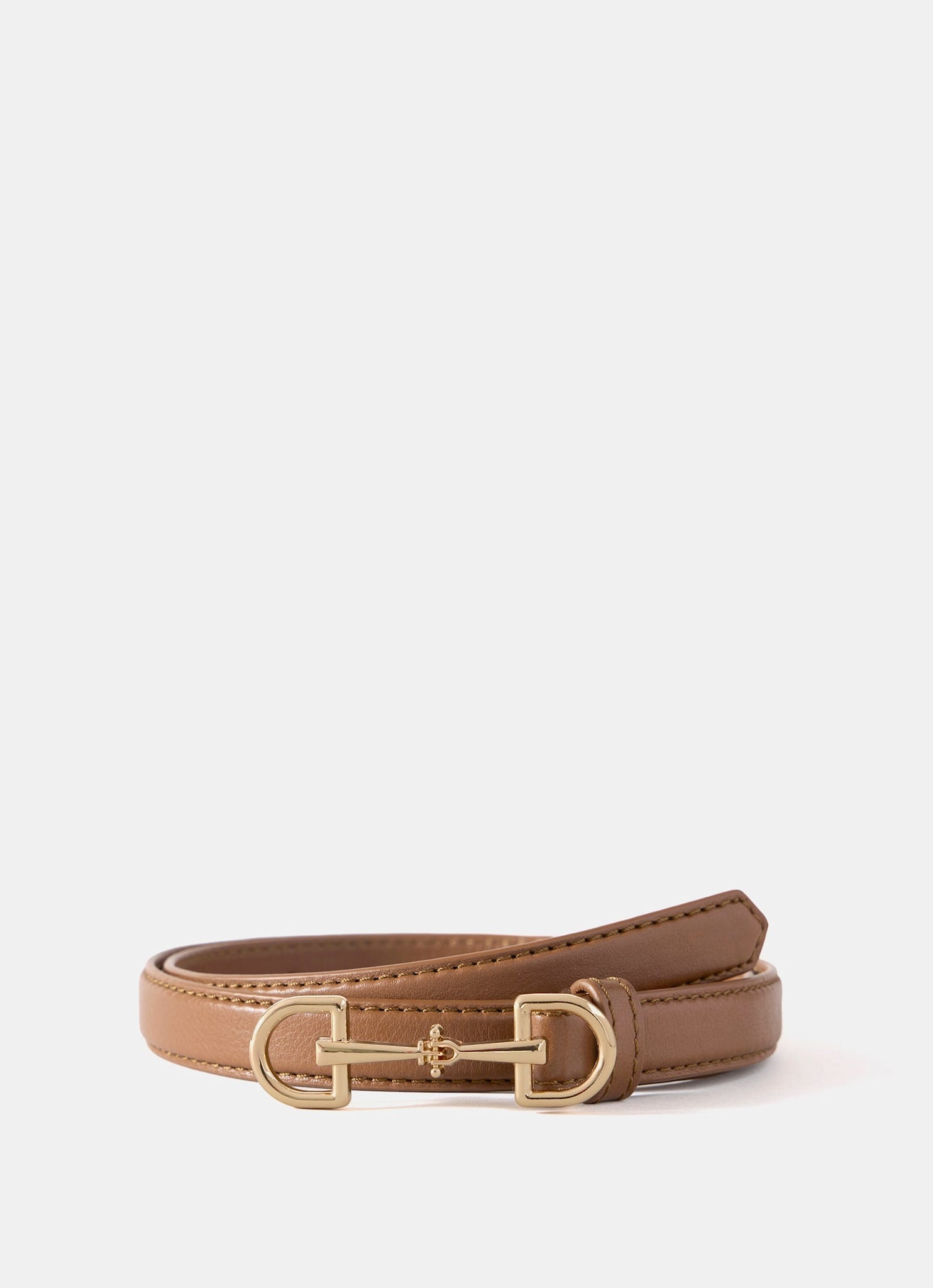 Tan Leather Snaffle Detail Belt