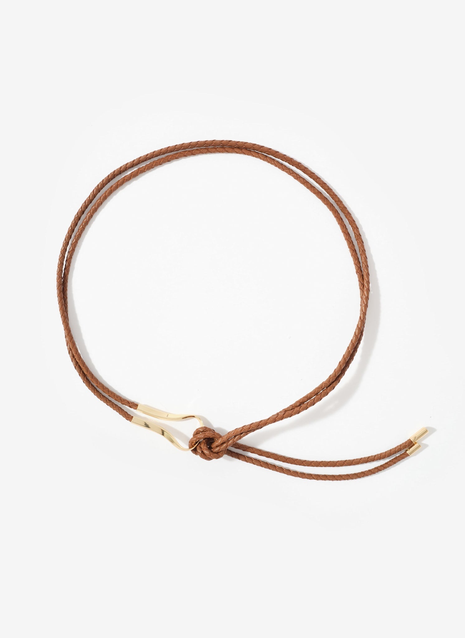 Tan Leather Tie Waist Belt