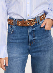 Tan Suede Eyelet Belt