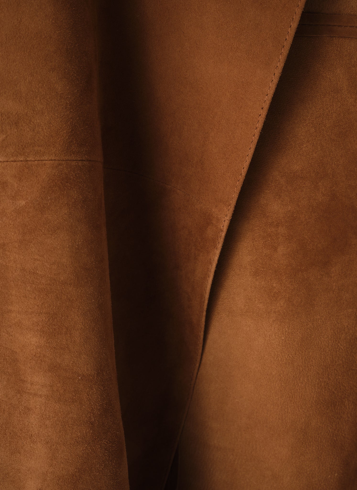 Tan Suede Fringed Shawl