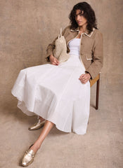 Neutral Suede Crochet Trim Jacket