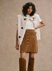 Tan Suede Mini Skirt